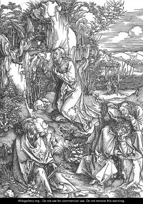 The Large Passion 2. Christ on the Mount of Olives - Albrecht Durer