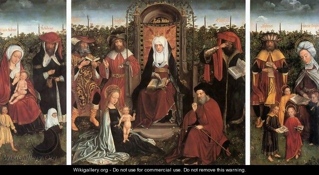 Triptych with the Family of St Anne - Unknown Painter