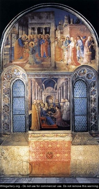 West wall of the chapel - Fra (Guido di Pietro) Angelico