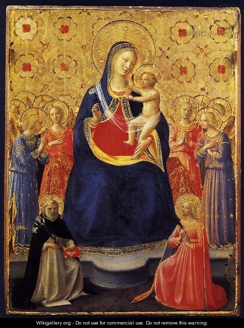 Virgin and Child with Sts Dominic and Catherine of Alexandria - Fra (Guido di Pietro) Angelico
