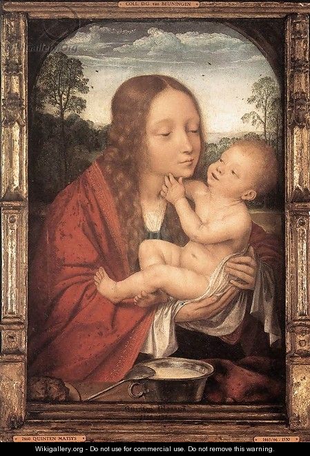 Virgin and Child in a Landscape - Workshop of Quentin Massys