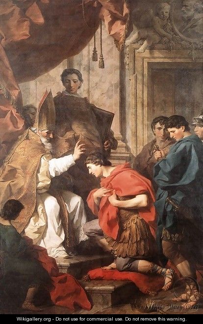 St Ambrose Converting Theodosius - Pierre Subleyras
