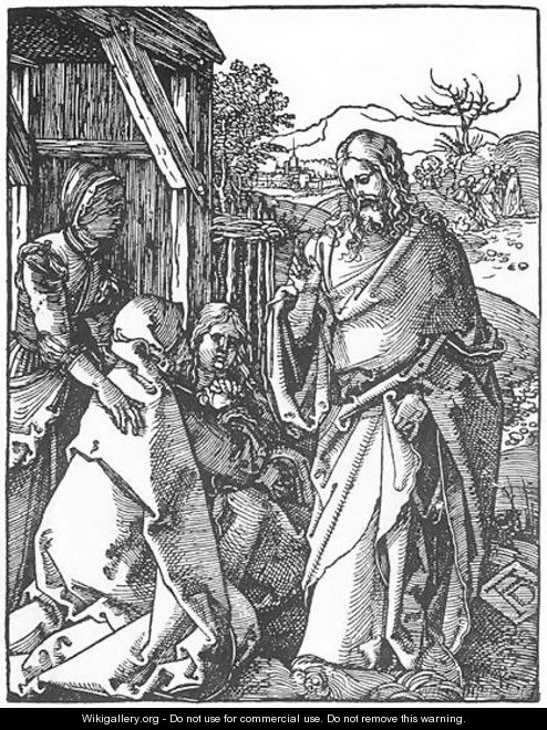 Small Passion 5. Christ Taking Leave of His Mother - Albrecht Durer