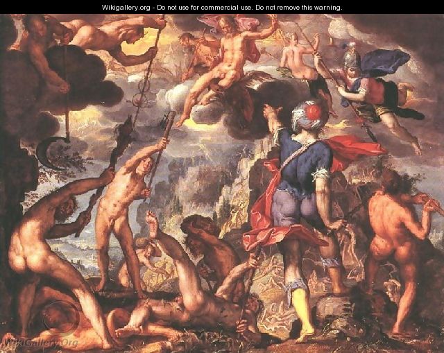 The Battle Between the Gods and the Titans - Joachim Wtewael