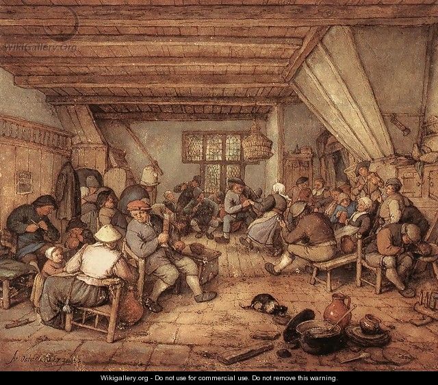 Feasting Peasants in a Tavern - Adriaen Jansz. Van Ostade