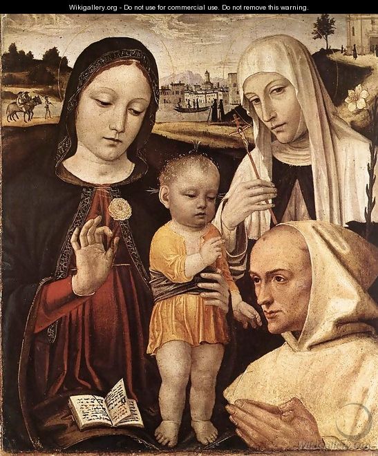 Madonna and Child, St Catherine and the Blessed Stefano Maconi - Bernadino Bergognone