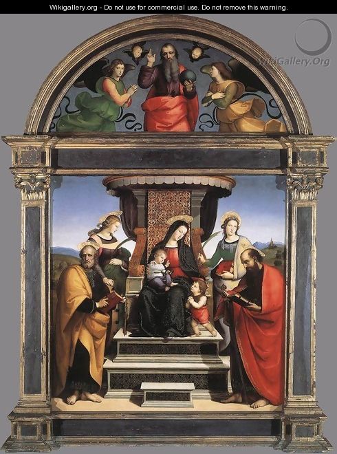 Madonna and Child Enthroned with Saints - Raffaelo Sanzio