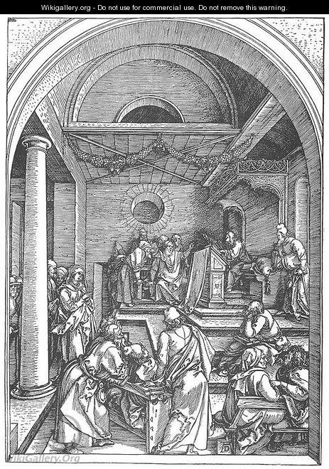 Life of the Virgin 15. Christ among the Doctors in the Temple - Albrecht Durer