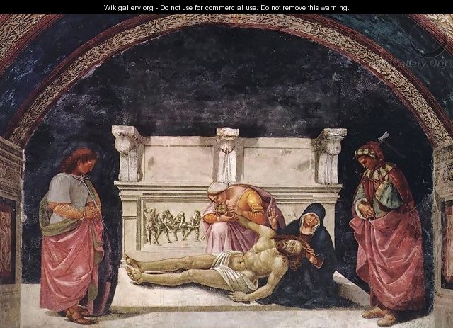Lamentation over the Dead Christ with Sts Parenzo and Faustino - Luca Signorelli