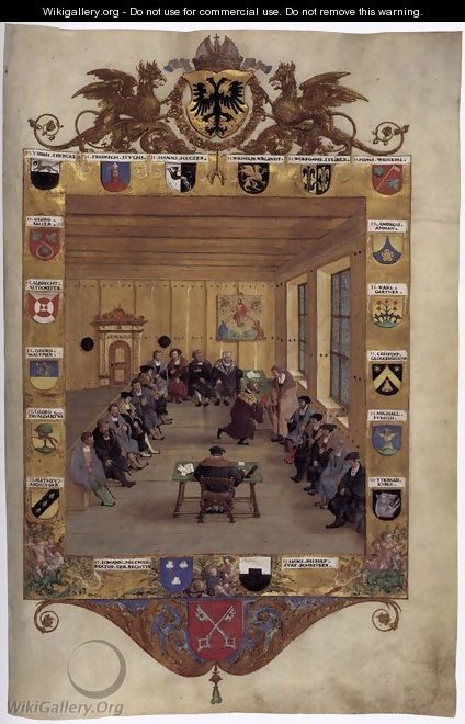 Meeting of the Regensburg Council - Hans Muelich or Mielich