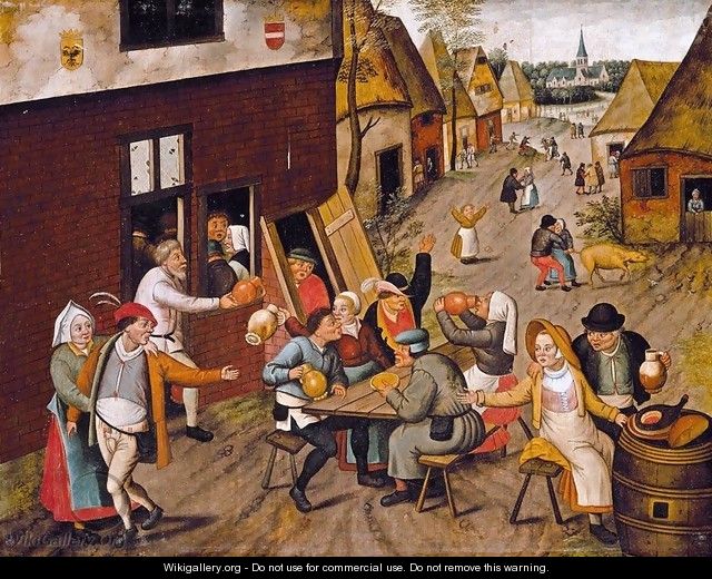 Peasants Making Merry outside a Tavern 