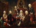 Portrait of a group of gentlemen with the artist - Francis Hayman