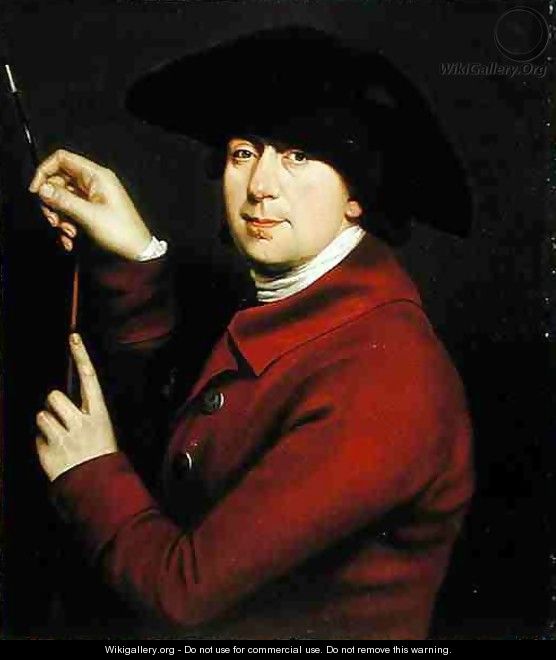 Self Portrait holding a mahlstick and brush - (after) Hayman, Francis