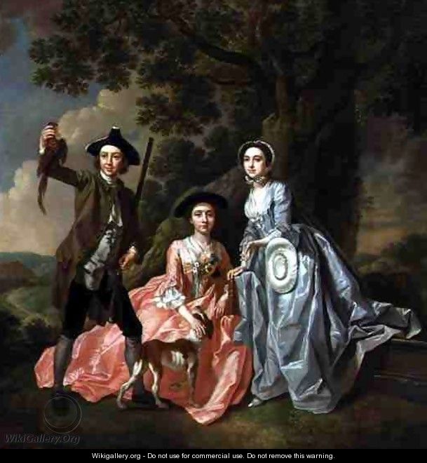 George Rogers with his Wife Margaret and his Sister Margaret Rogers - Francis Hayman