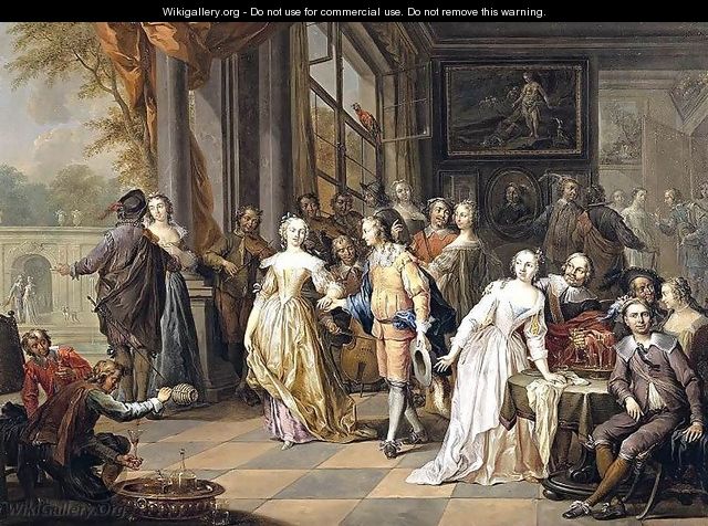 Elegant Company in an Interior - Frans Christoph Janneck