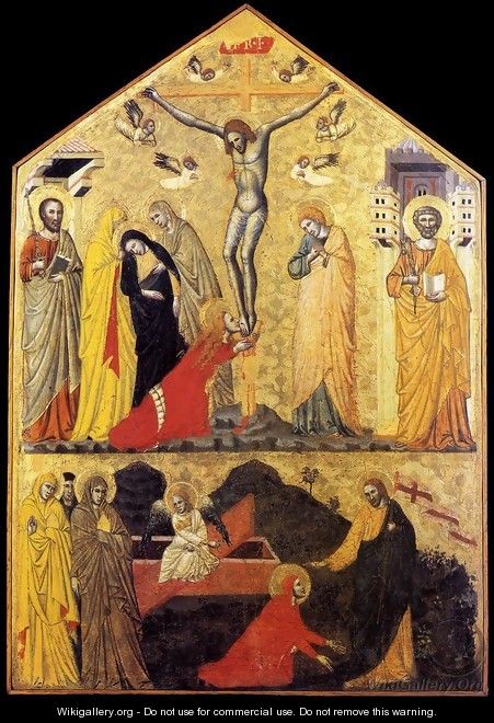Crucifixion with Saints and Noli Me Tangere - Italian Unknown Master