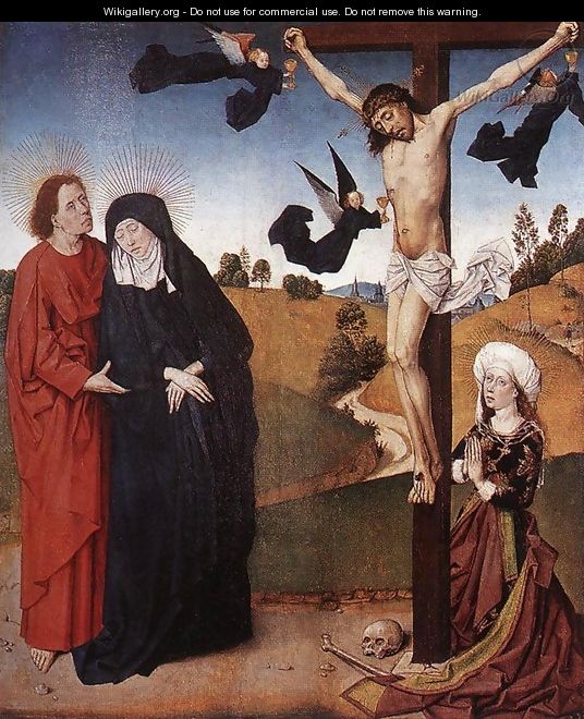 Christ on the Cross with Mary, John and Mary Magdalene - Master of the Life of the Virgin