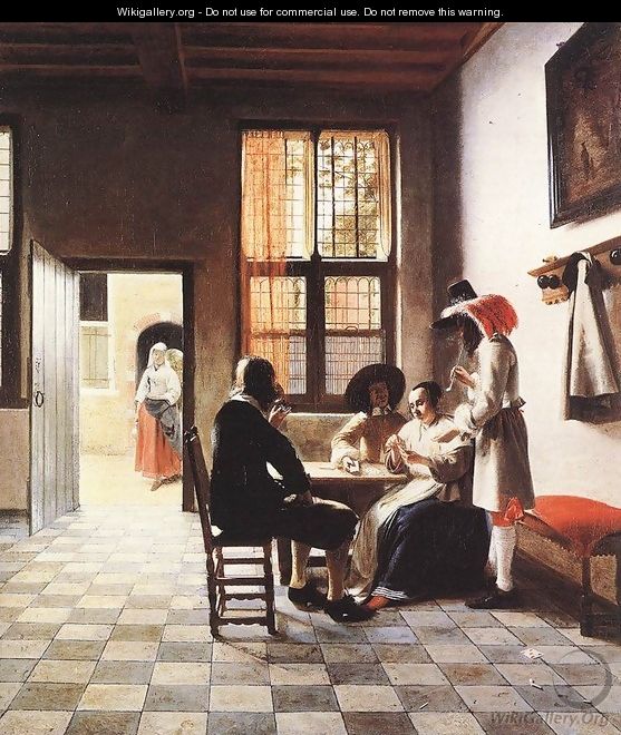Cardplayers in a Sunlit Room - Pieter De Hooch