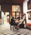 Cardplayers in a Sunlit Room - Pieter De Hooch