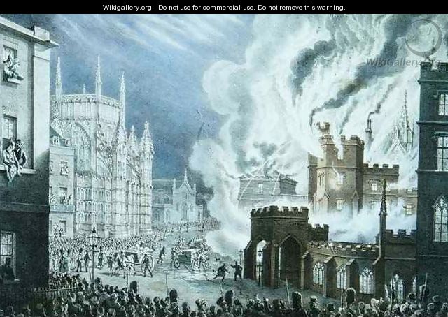 The Houses of Parliament on Fire - William Heath