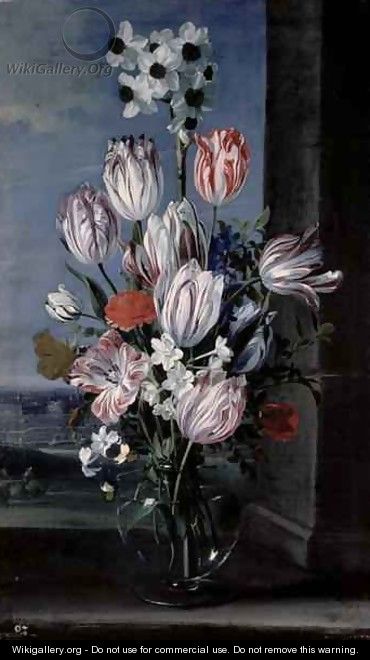 Flowers in a Crystal Vase - Jan van den Hecke