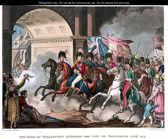 The Duke of Wellington 1769-1852 entering the city of Toulouse in 1814 - (after) Heath, William
