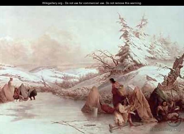 Spearing Fish in Winter - Seth Eastman