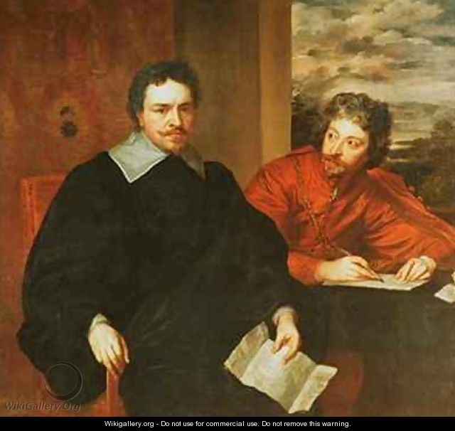 Thomas Wentworth Earl of Strafford 1593-1641 and his Secretary Sir Philip Mainwaring 1589-1661 - (after) Dyck, Sir Anthony van
