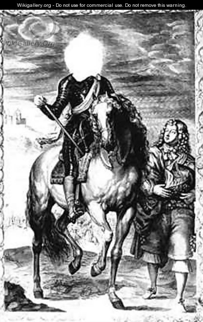 Headless equestrian portrait originally of Louis of France - (after) Dyck, Sir Anthony van
