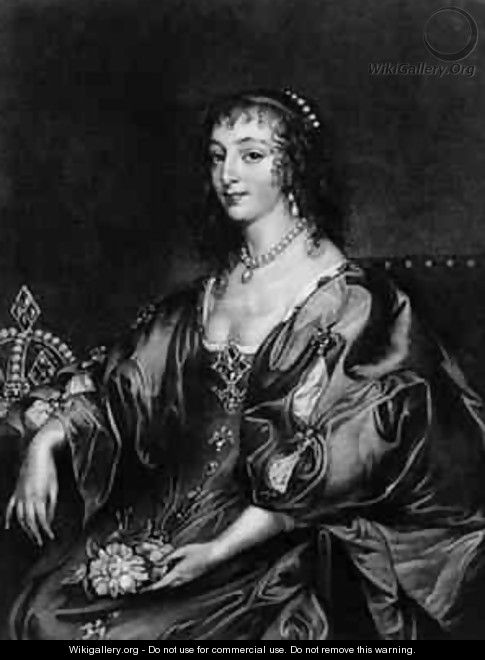 Henrietta Maria 1609-69 - (after) Dyck, Sir Anthony van