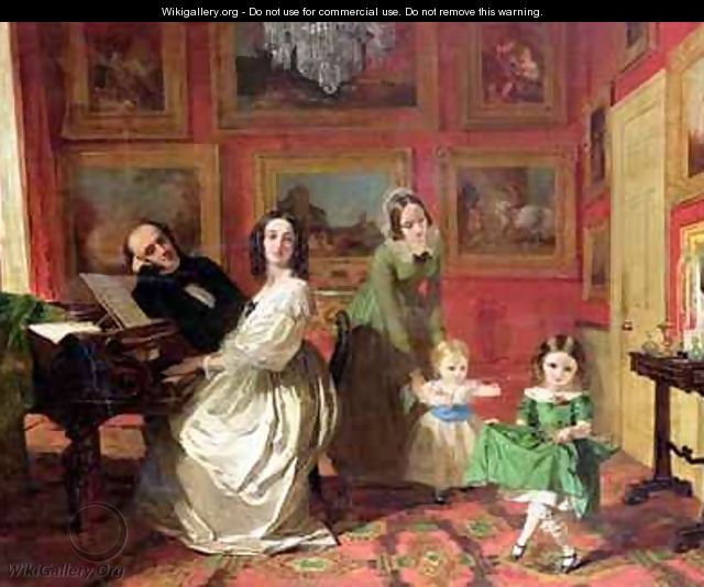 The Rev and Mrs Palmer Lovell with their daughters Georgina and Christina - Augustus Leopold Egg
