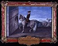 No 18 A dapple grey horse of the Spanish Riding School performing a dressage step - Baron Reis d' Eisenberg