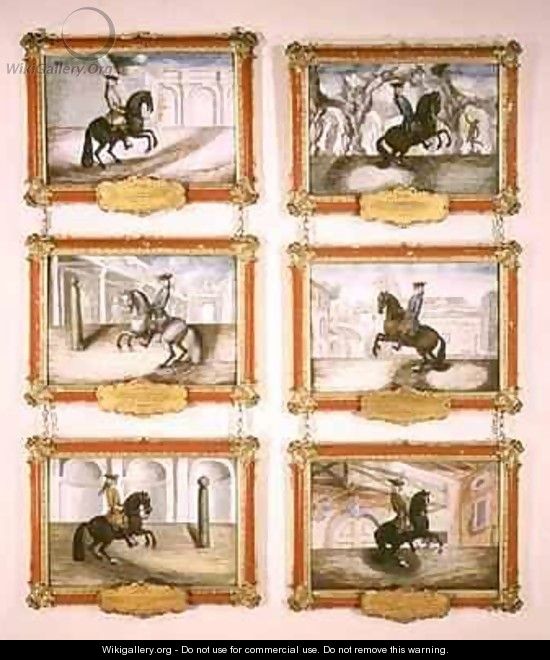 The Spanish Riding School six equestrian paintings - Baron Reis d
