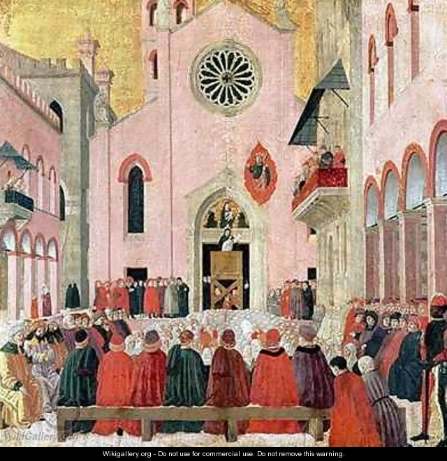 St Vincent Ferrer Preaching in front of the Church of Sant Eufemia in Verona - Bartolomeo degli Erri