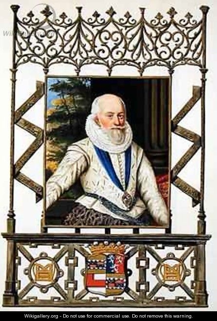 Portrait of Edward Somerset 4th Earl of Worcester from Memoirs of the Court of Queen Elizabeth - Sarah Countess of Essex