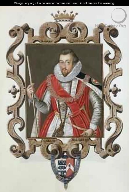 Portrait of Robert Cecil 1st Earl of Salisbury from Memoirs of the Court of Queen Elizabeth - Sarah Countess of Essex