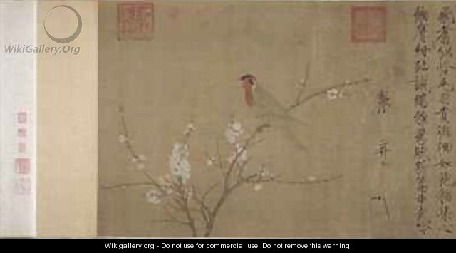 Five coloured Parakeet on a Blossoming Apricot Tree - Huizong Emperor