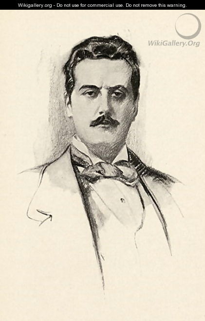 Giacomo Puccini 1858-1924 illustration from The Lure of Music by Olin Downes - Chase Emerson