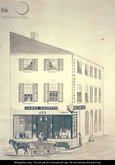 Apothecary shop of James Emerton in Salem - William Henry Emmerton