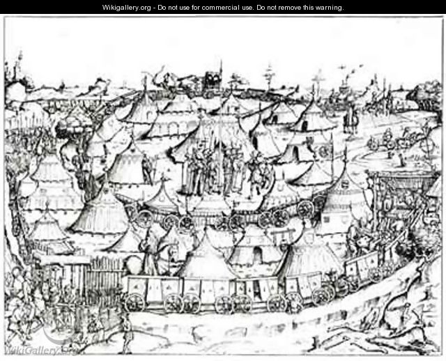 Medieval military encampment - (after) Essenwein, August Ottmar von
