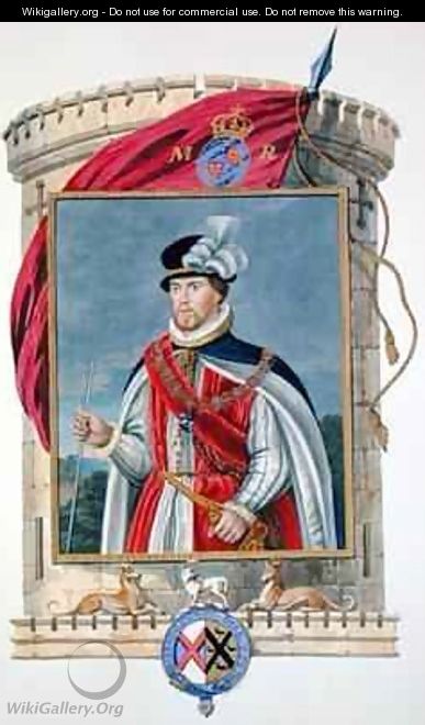 Portrait of John Dudley Duke of Northumberland from Memoirs of the Court of Queen Elizabeth - Sarah Countess of Essex