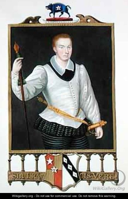 Portrait of Sir Francis Vere 1560-1609 from Memoirs of the Court of Queen Elizabeth - Sarah Countess of Essex