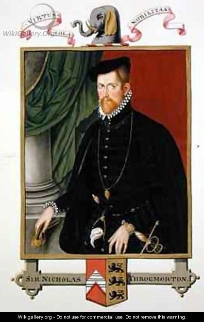 Portrait of Sir Nicholas Throckmorton from Memoirs of the Court of Queen Elizabeth - Sarah Countess of Essex