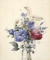 A Rose Anemone Mignonette and Daisies - Nathalie d Esmenard
