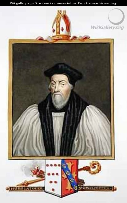 Portrait of Hugh Latimer Bishop of Worcester from Memoirs of the Court of Queen Elizabeth - Sarah Countess of Essex
