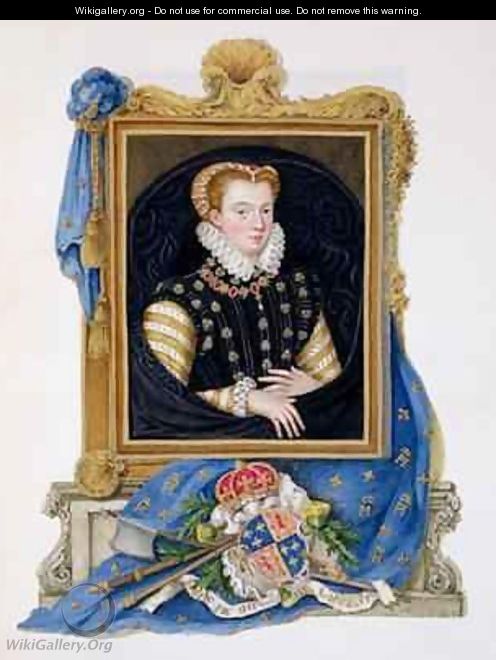 Portrait of Mary Queen of Scots from Memoirs of the Court of Queen Elizabeth 2 - Sarah Countess of Essex