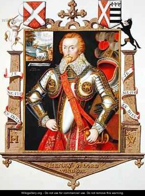 Portrait of Henry 5th Lord Windsor 1562-1615 from Memoirs of the Court of Queen Elizabeth - Sarah Countess of Essex