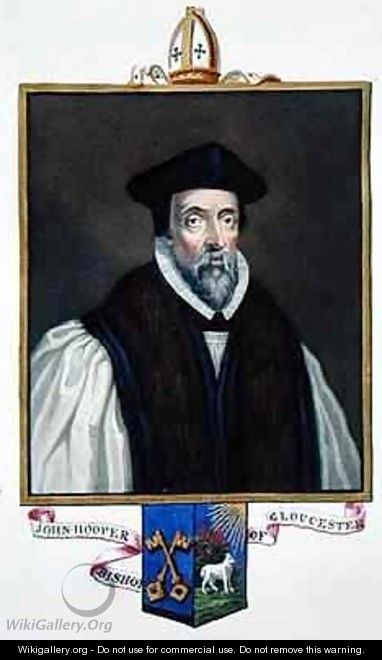Portrait of John Hooper Bishop of Gloucester from Memoirs of the Court of Queen Elizabeth - Sarah Countess of Essex