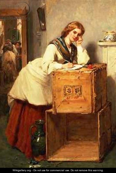 Lady Writing a Letter - Thomas Faed