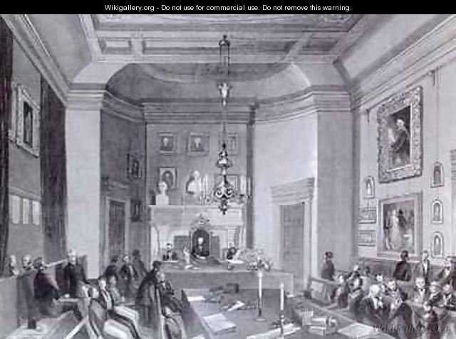 View of the Interior of Somerset House, Showing a Meeting of the Royal Antiquarian Society - Frederick William Fairholt